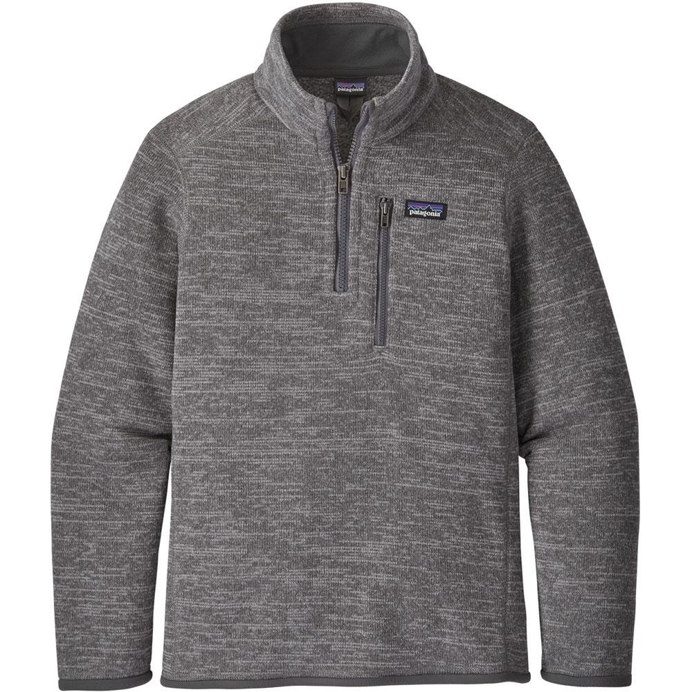 PATAGONIA BETTER SWEATER QUARTER ZIP FLEECE PULLOVER KIDS' XL GRAY